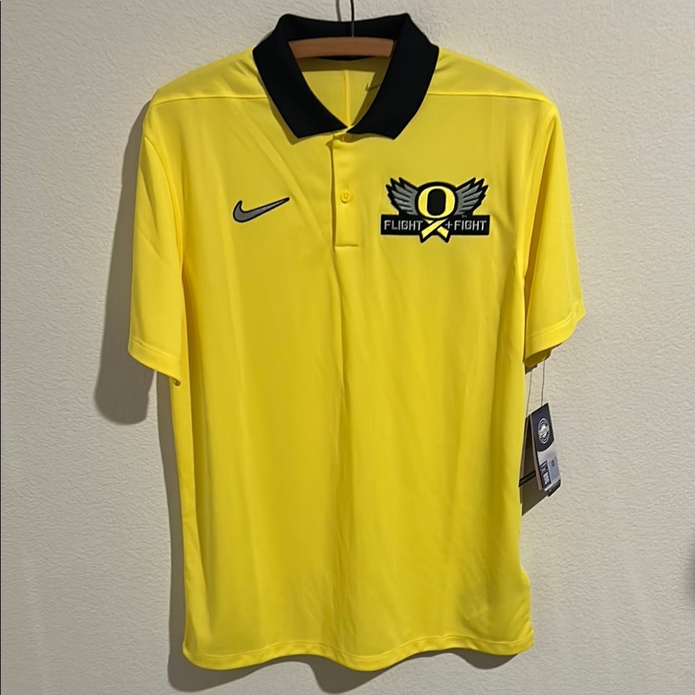 Nike Oregon Ducks Yellow and Black Performance Polo Shirt
